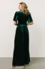 Maella Velvet Wrap Dress | Emerald sold by Baltic Born