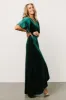Maella Velvet Wrap Dress | Emerald sold by Baltic Born