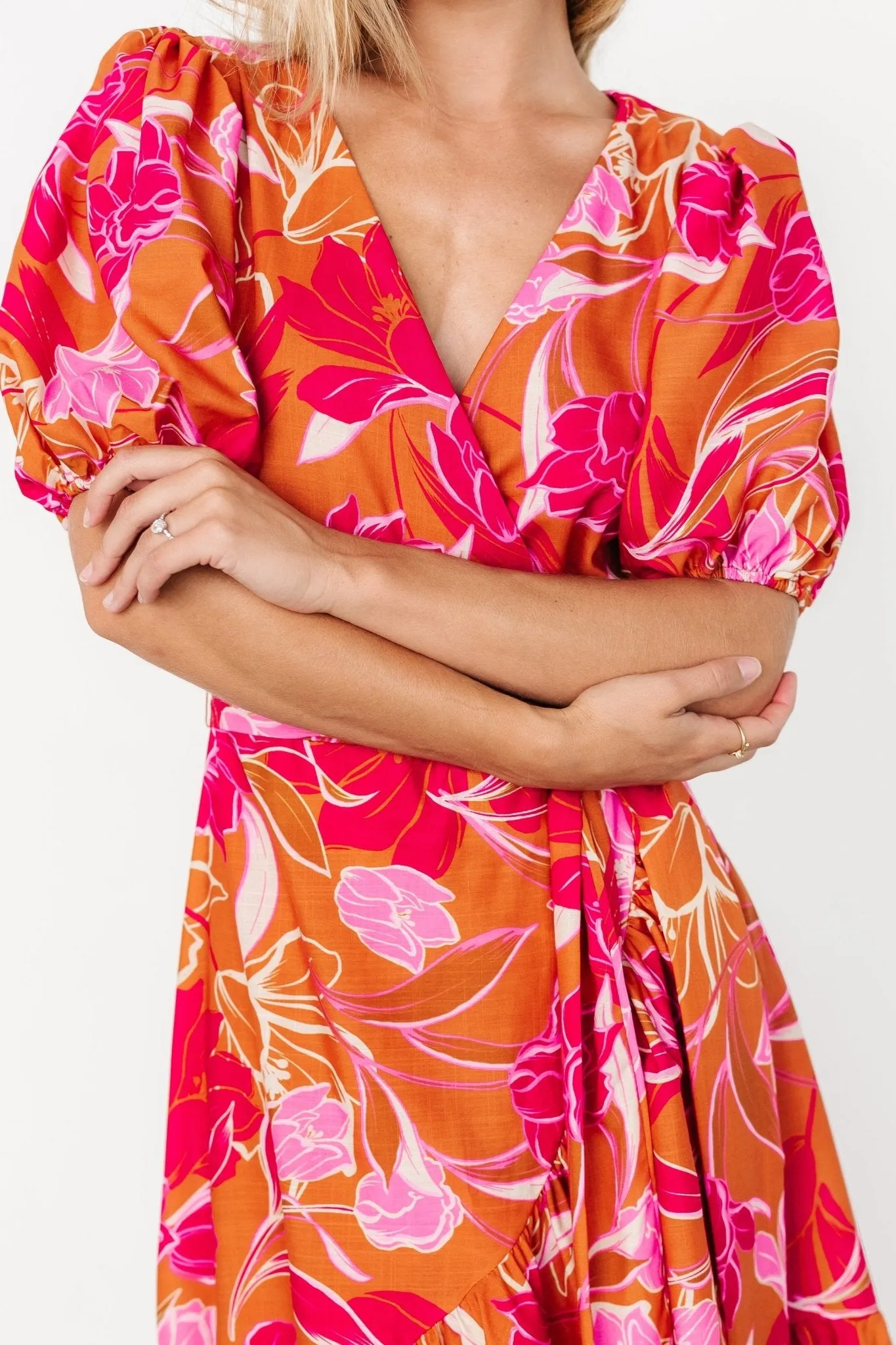 Lori Maxi Dress | Orange + Pink Floral sold by Baltic Born product image thumbnail 2