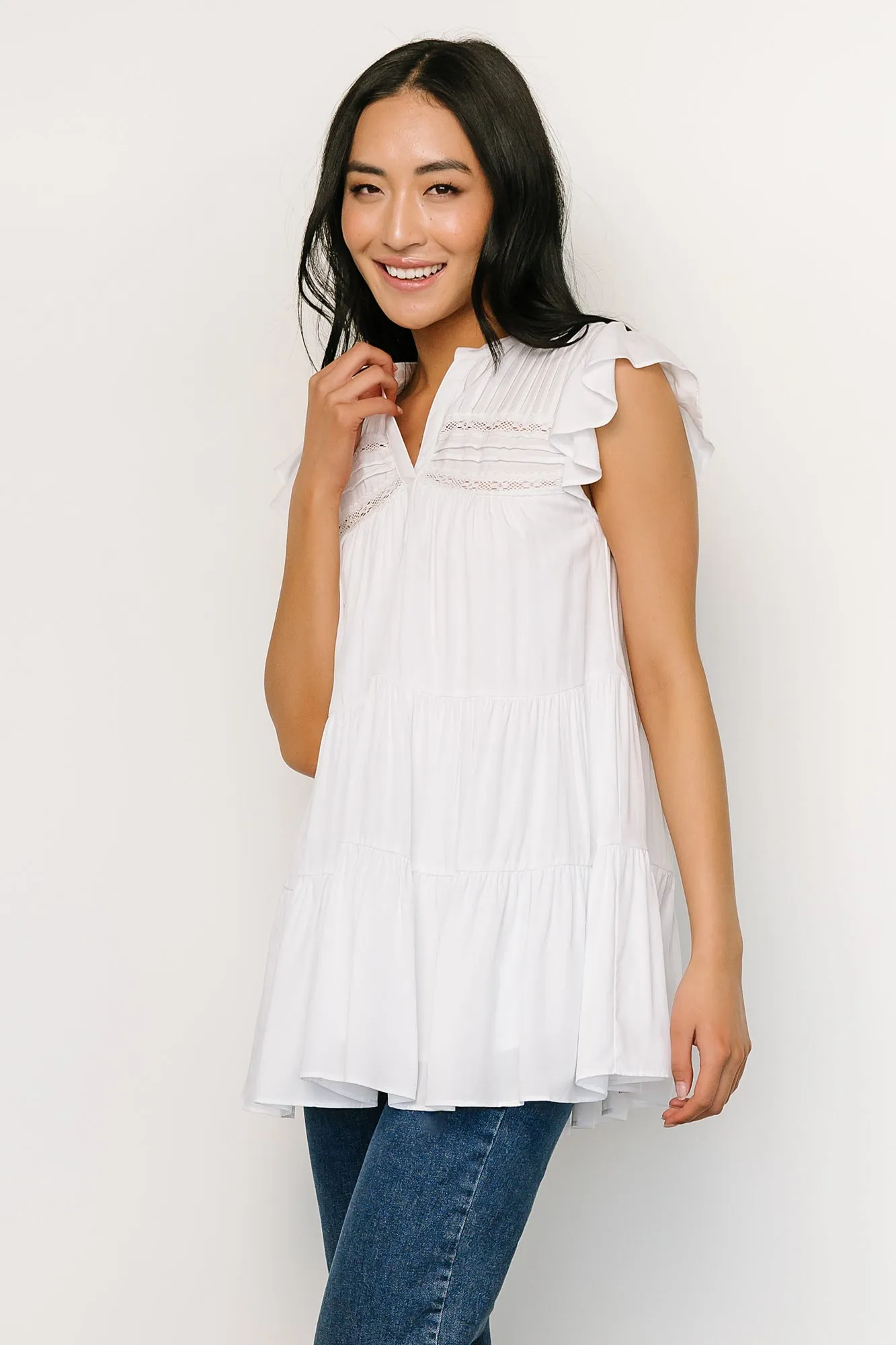 Margaret Tiered Top | White sold by Baltic Born product image thumbnail 2