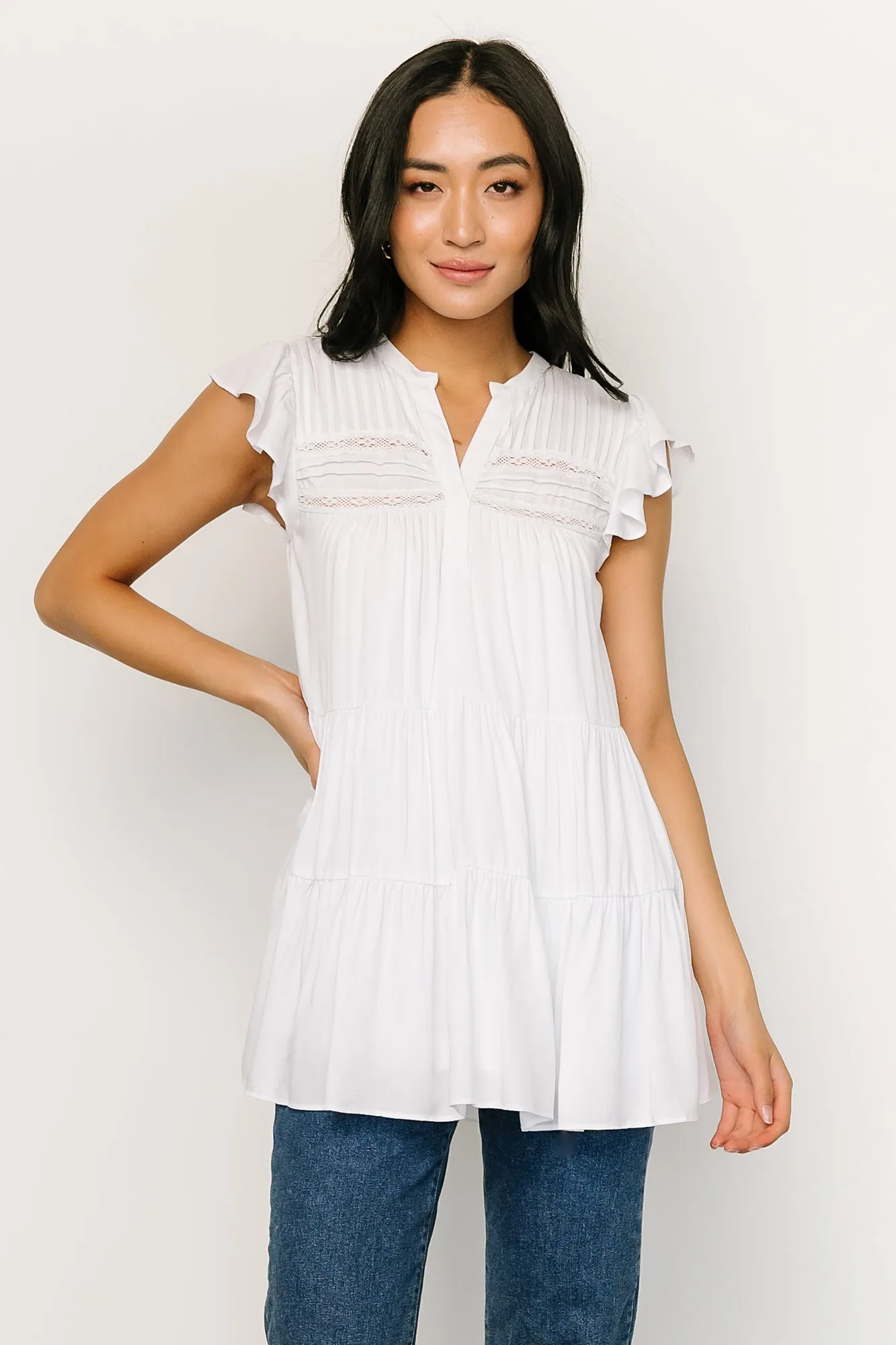 Margaret Tiered Top | White sold by Baltic Born