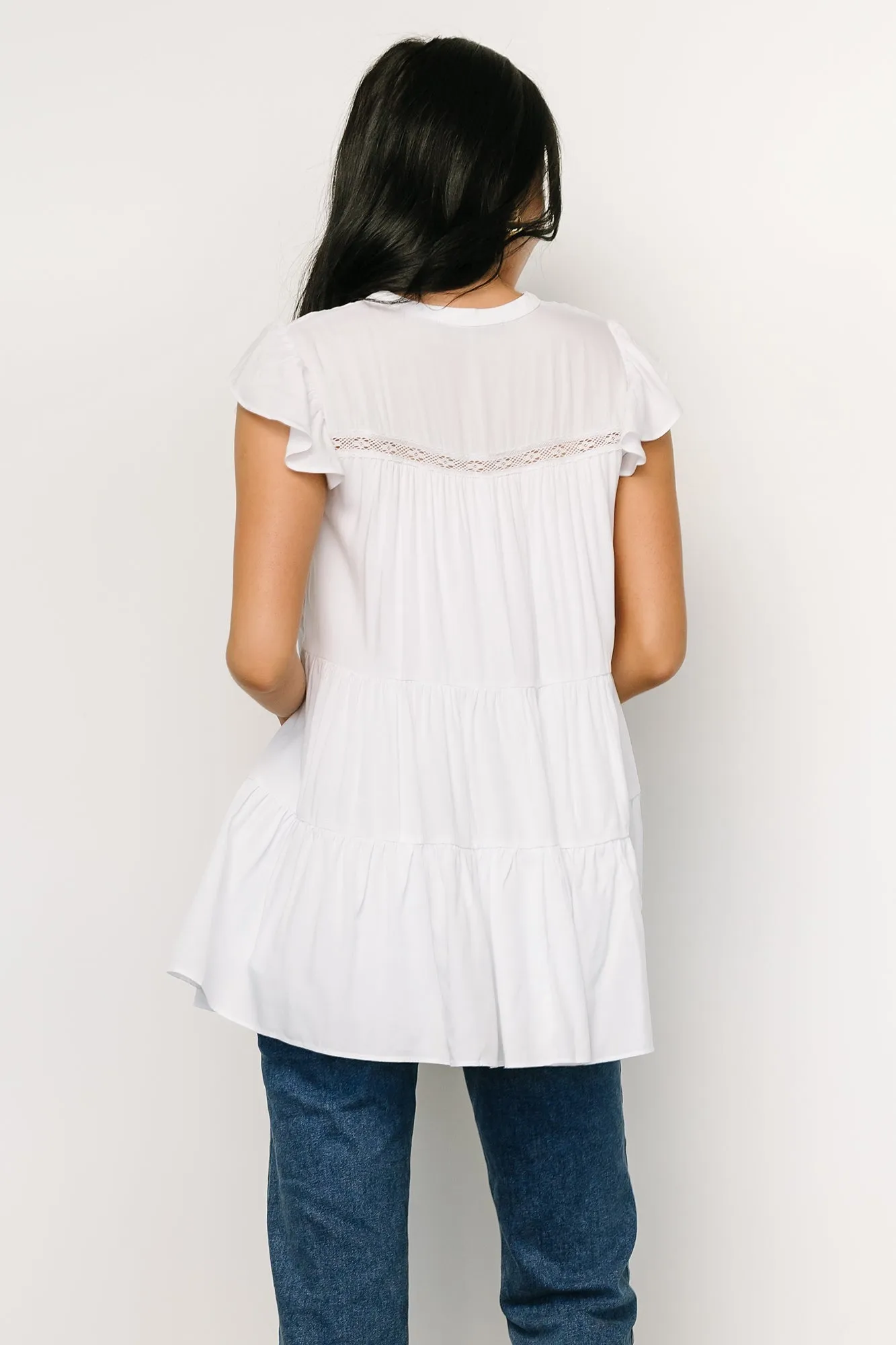 Margaret Tiered Top | White sold by Baltic Born product image thumbnail 3