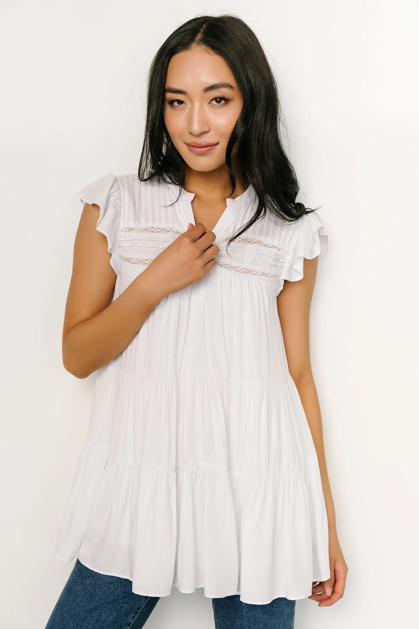 Margaret Tiered Top | White sold by Baltic Born product image thumbnail 5