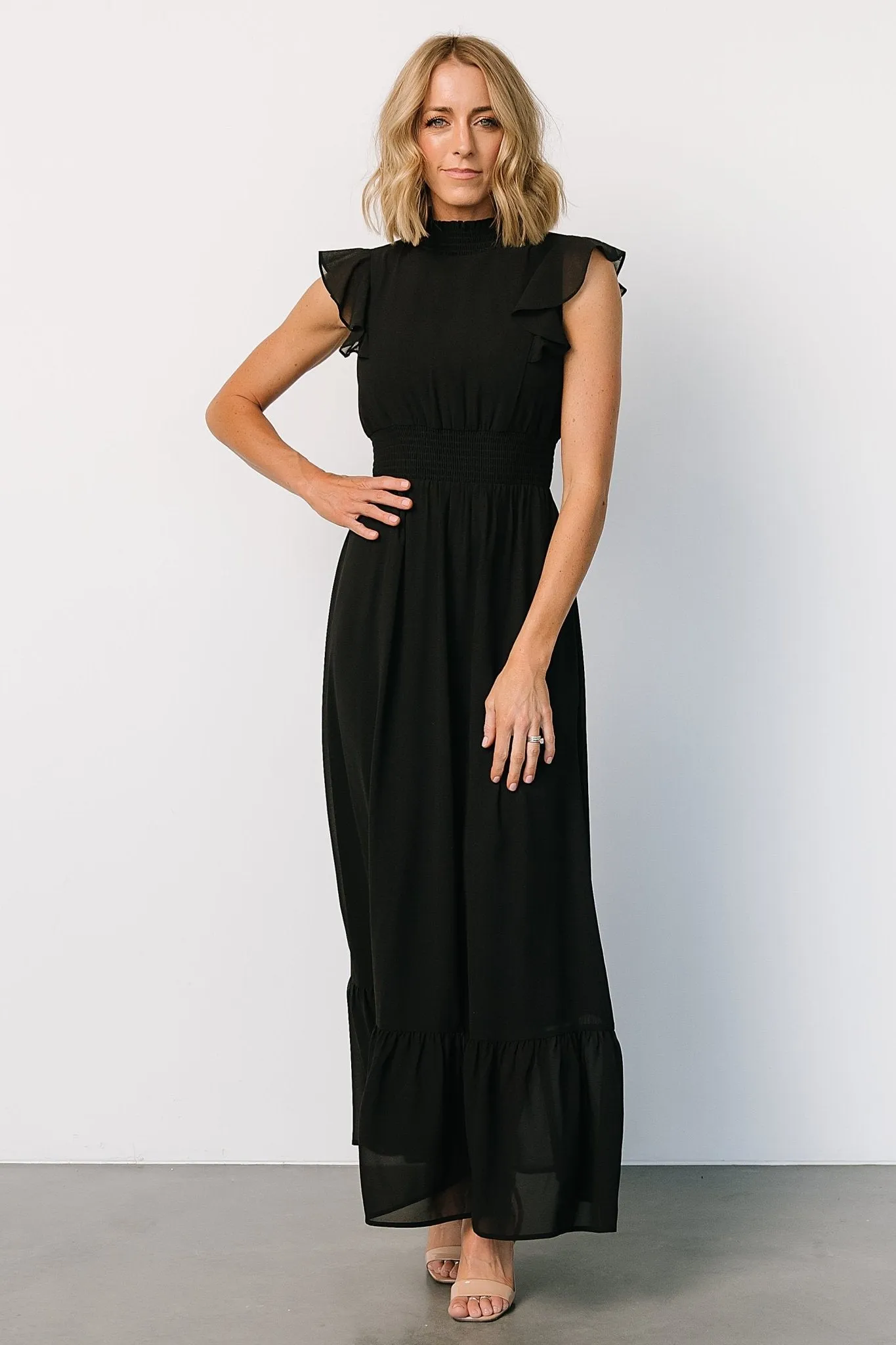 Kearny Ruffle Maxi Dress | Black sold by Baltic Born product image thumbnail 5