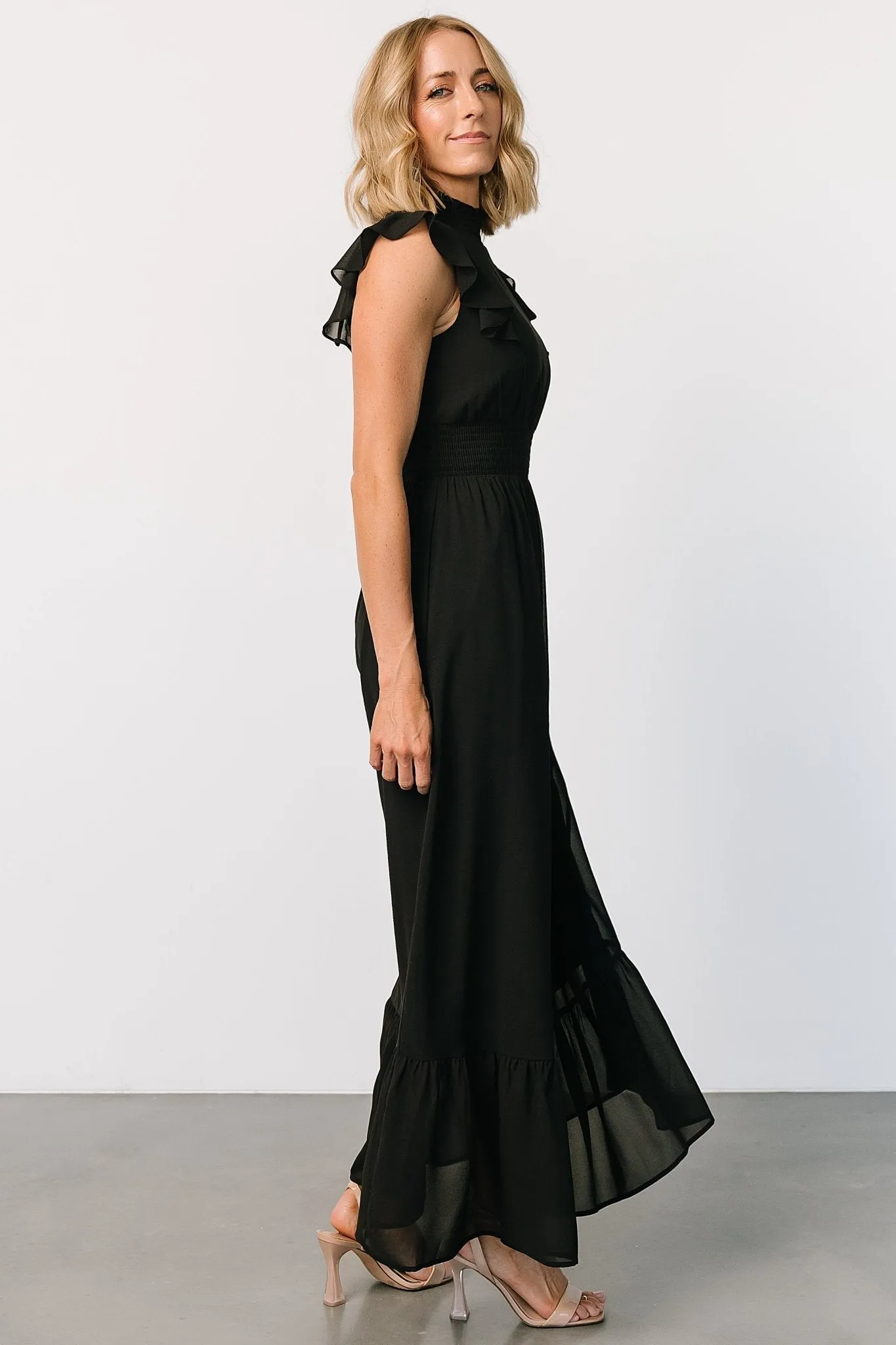 Kearny Ruffle Maxi Dress | Black sold by Baltic Born product image thumbnail 3