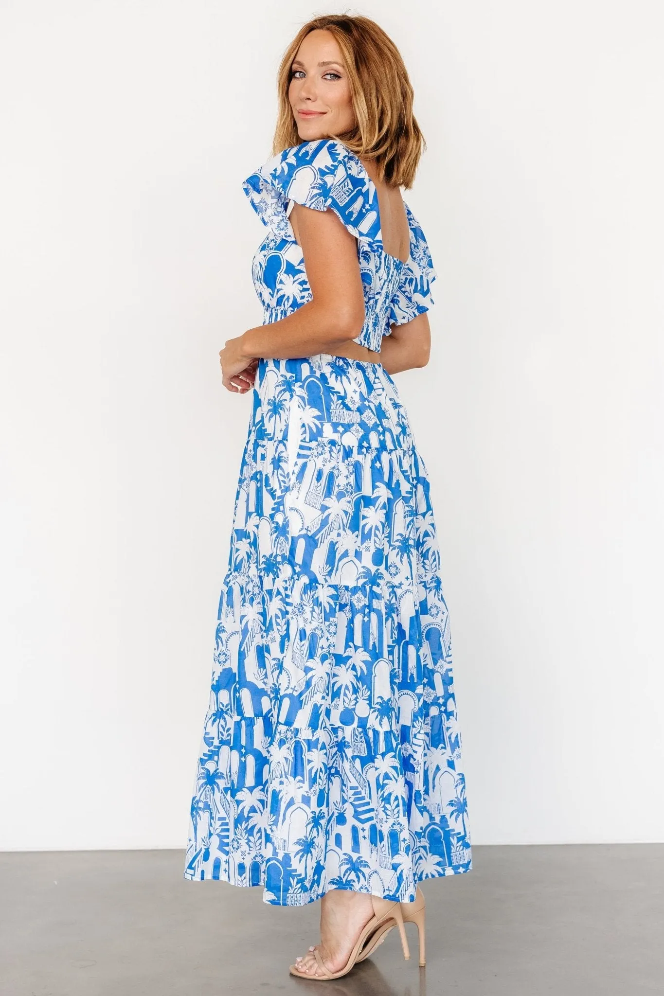 Catira Maxi Dress | Blue + White sold by Baltic Born product image thumbnail 3