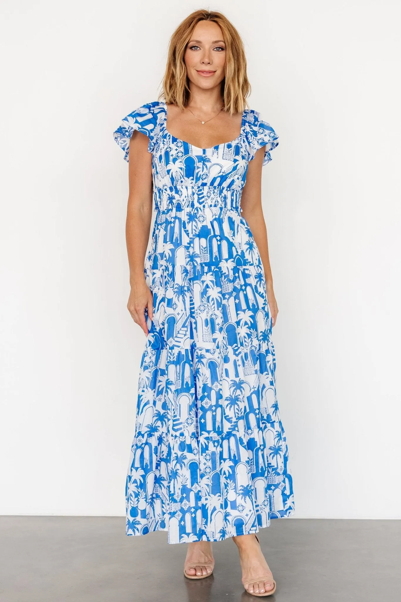 Catira Maxi Dress | Blue + White sold by Baltic Born product image thumbnail 5