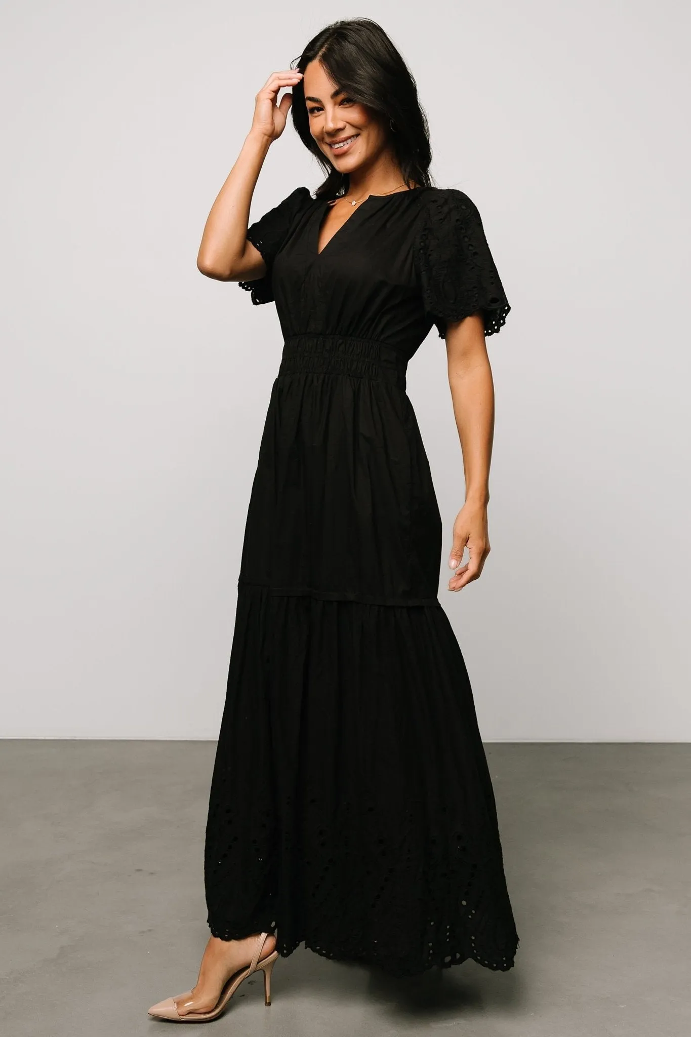 Annette Eyelet Maxi Dress | Black sold by Baltic Born product image thumbnail 3