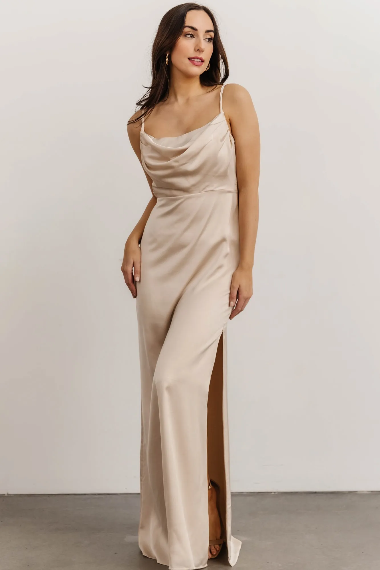 Sydney Satin Gown | Champagne sold by Baltic Born