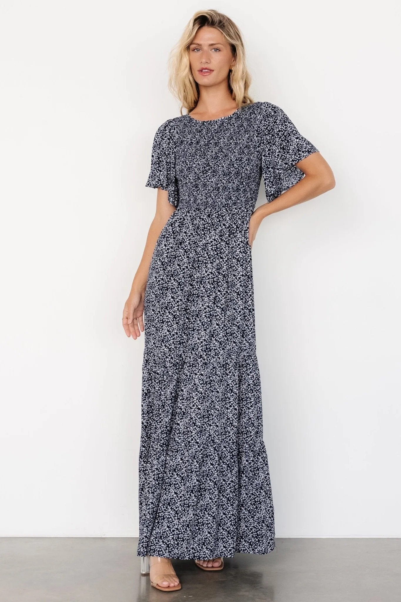 Eliza Maxi Dress | Midnight Print sold by Baltic Born