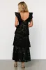 Margot Lace Tiered Maxi Dress | Black + Nude sold by Baltic Born