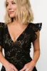 Margot Lace Tiered Maxi Dress | Black + Nude sold by Baltic Born