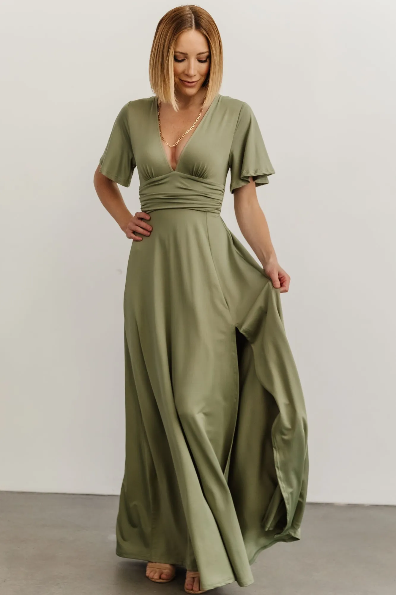 Emberly Maxi Dress | Dusty Sage sold by Baltic Born product image thumbnail 3