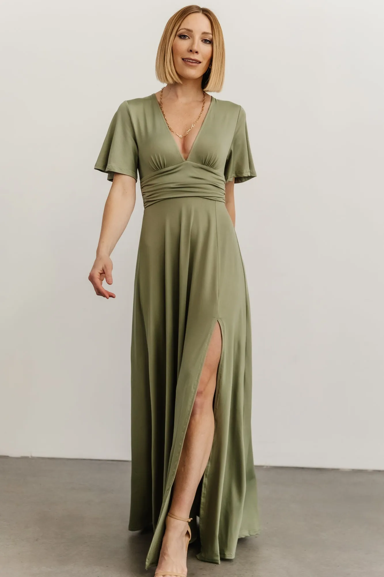 Emberly Maxi Dress | Dusty Sage sold by Baltic Born