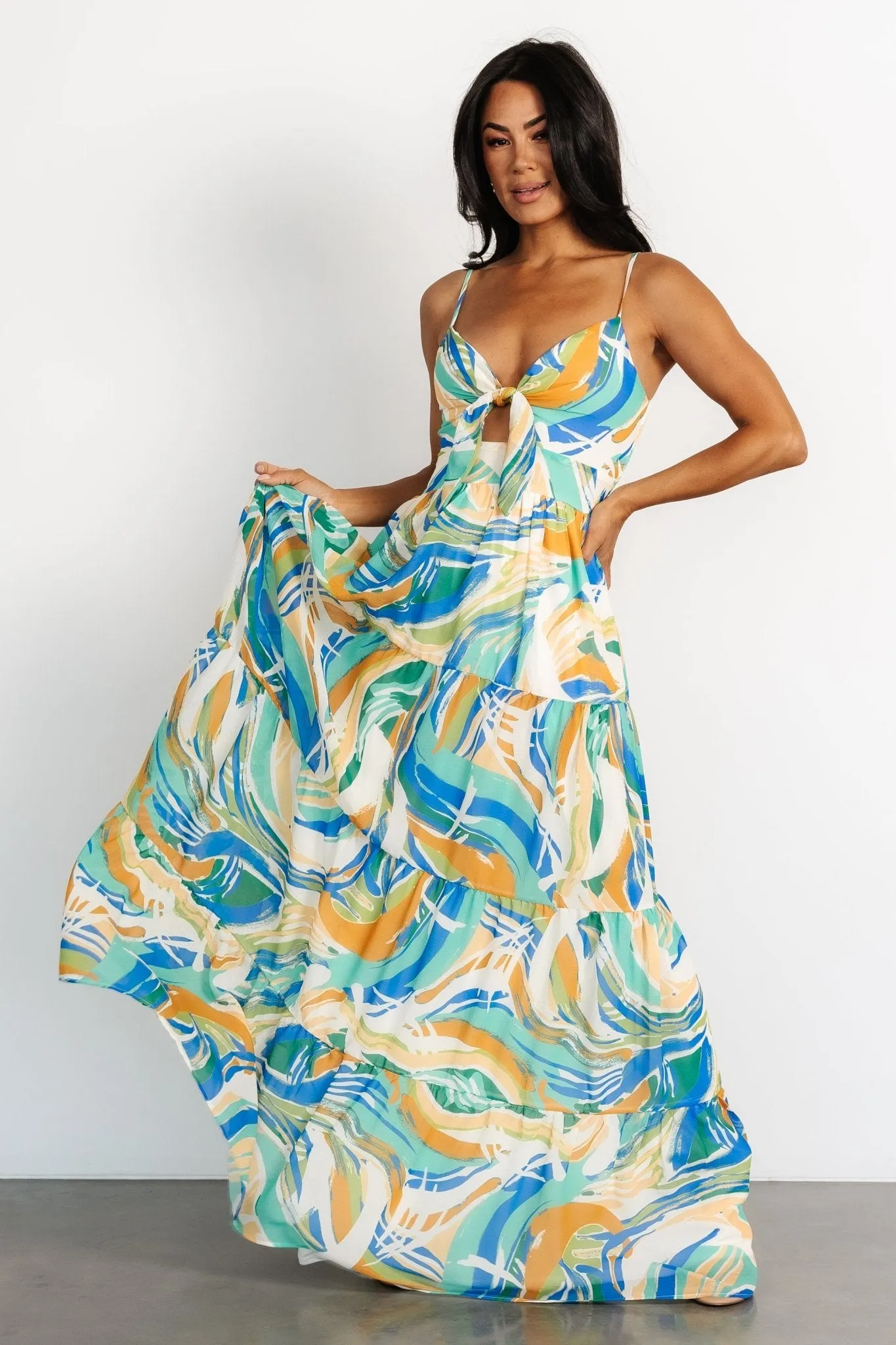 Alexis Maxi Dress | Blue Multi Print sold by Baltic Born product image thumbnail 3