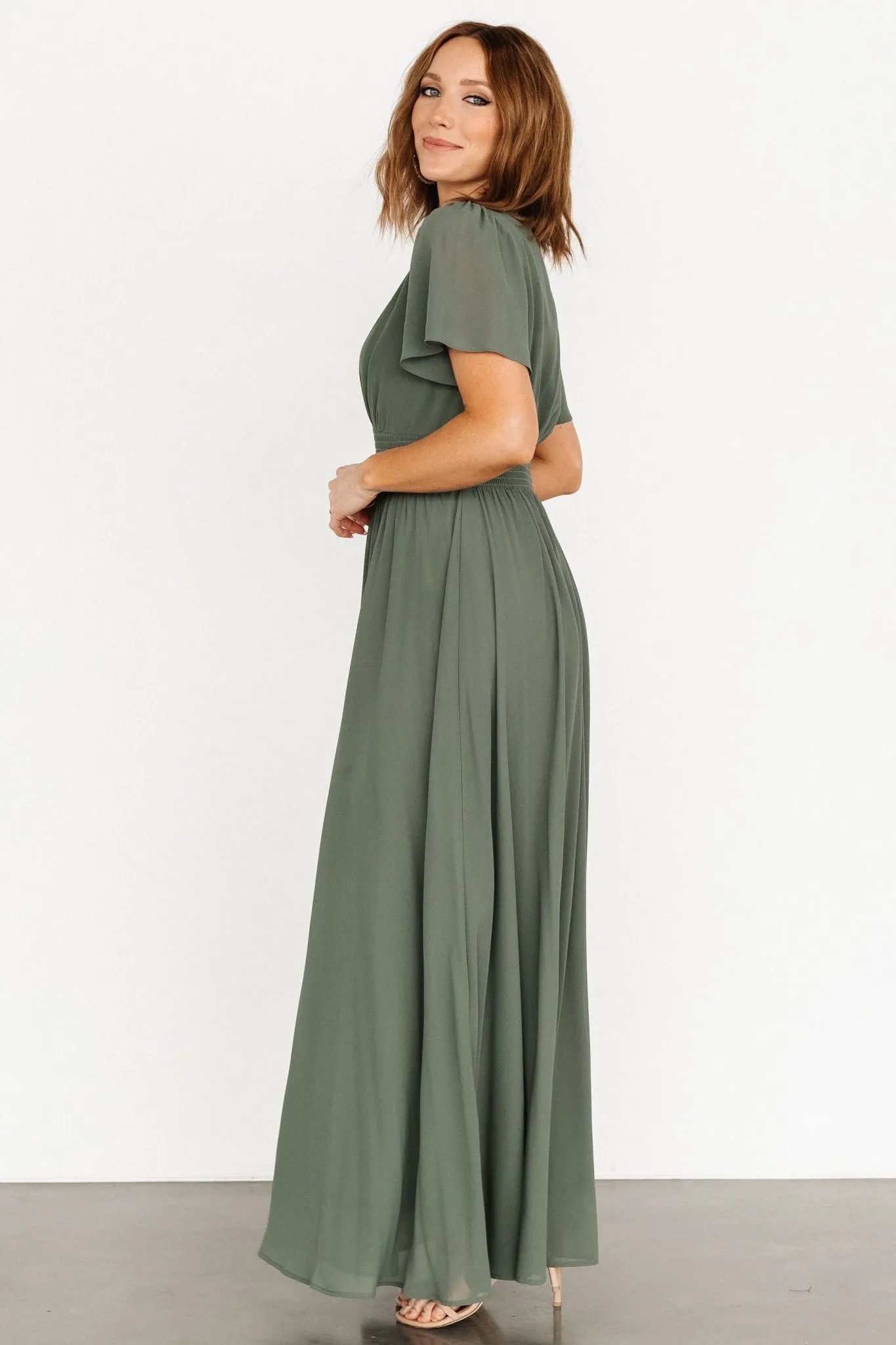 Birdie Maxi Dress | Dark Sage sold by Baltic Born product image thumbnail 3
