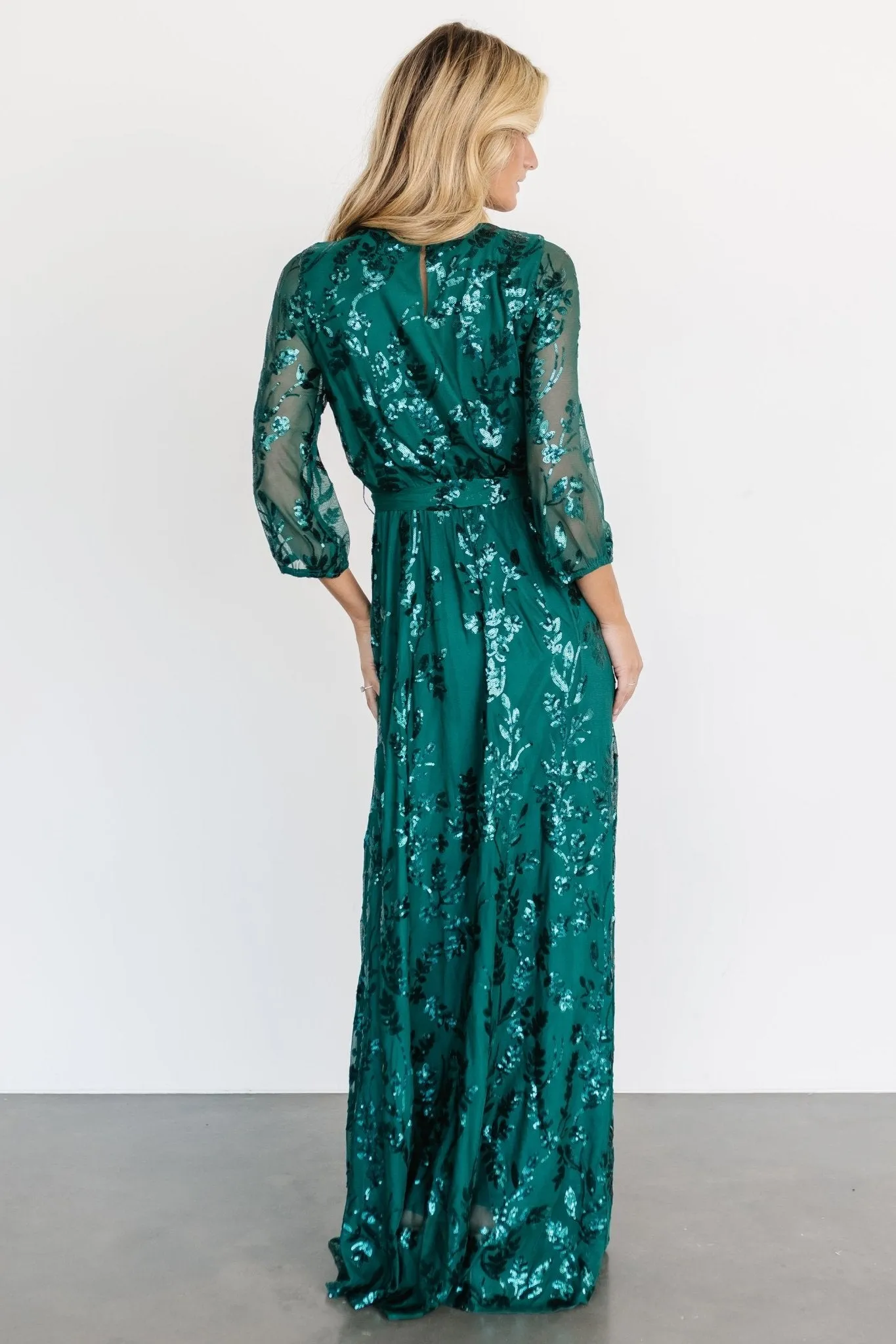 Destiny Sequin Maxi Dress | Emerald sold by Baltic Born product image thumbnail 5