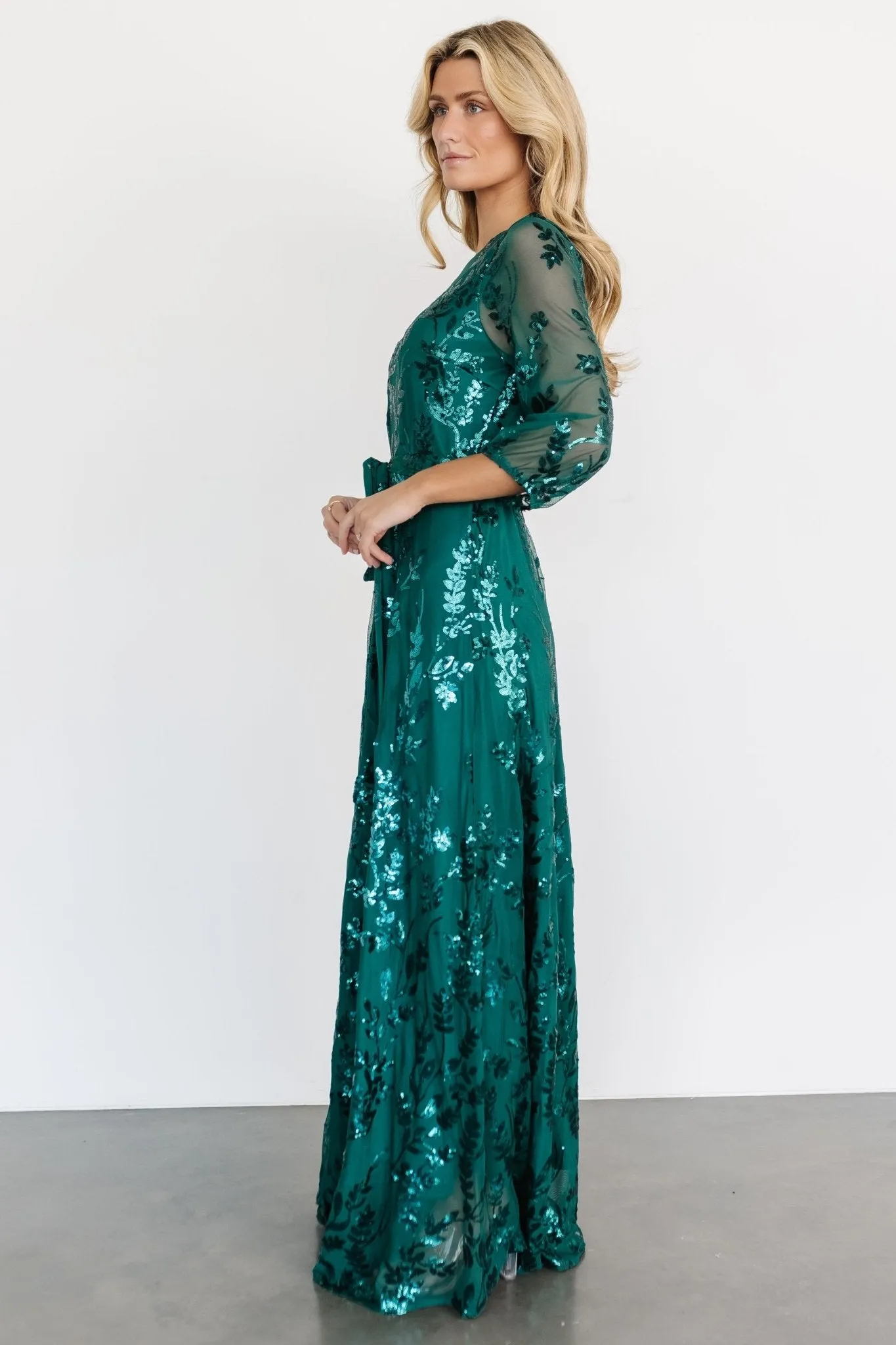 Destiny Sequin Maxi Dress | Emerald sold by Baltic Born product image thumbnail 3