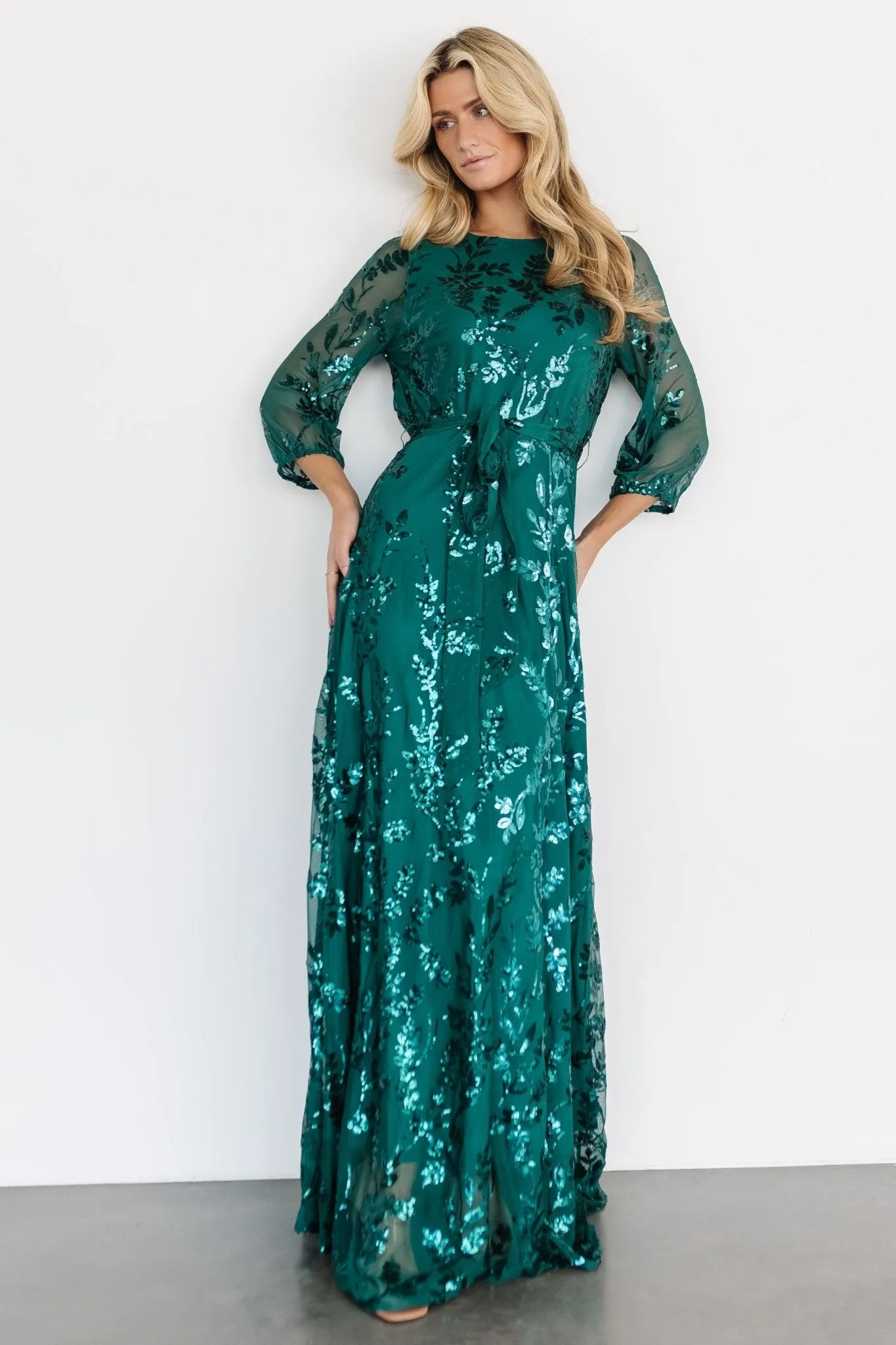 Destiny Sequin Maxi Dress | Emerald sold by Baltic Born product image thumbnail 4