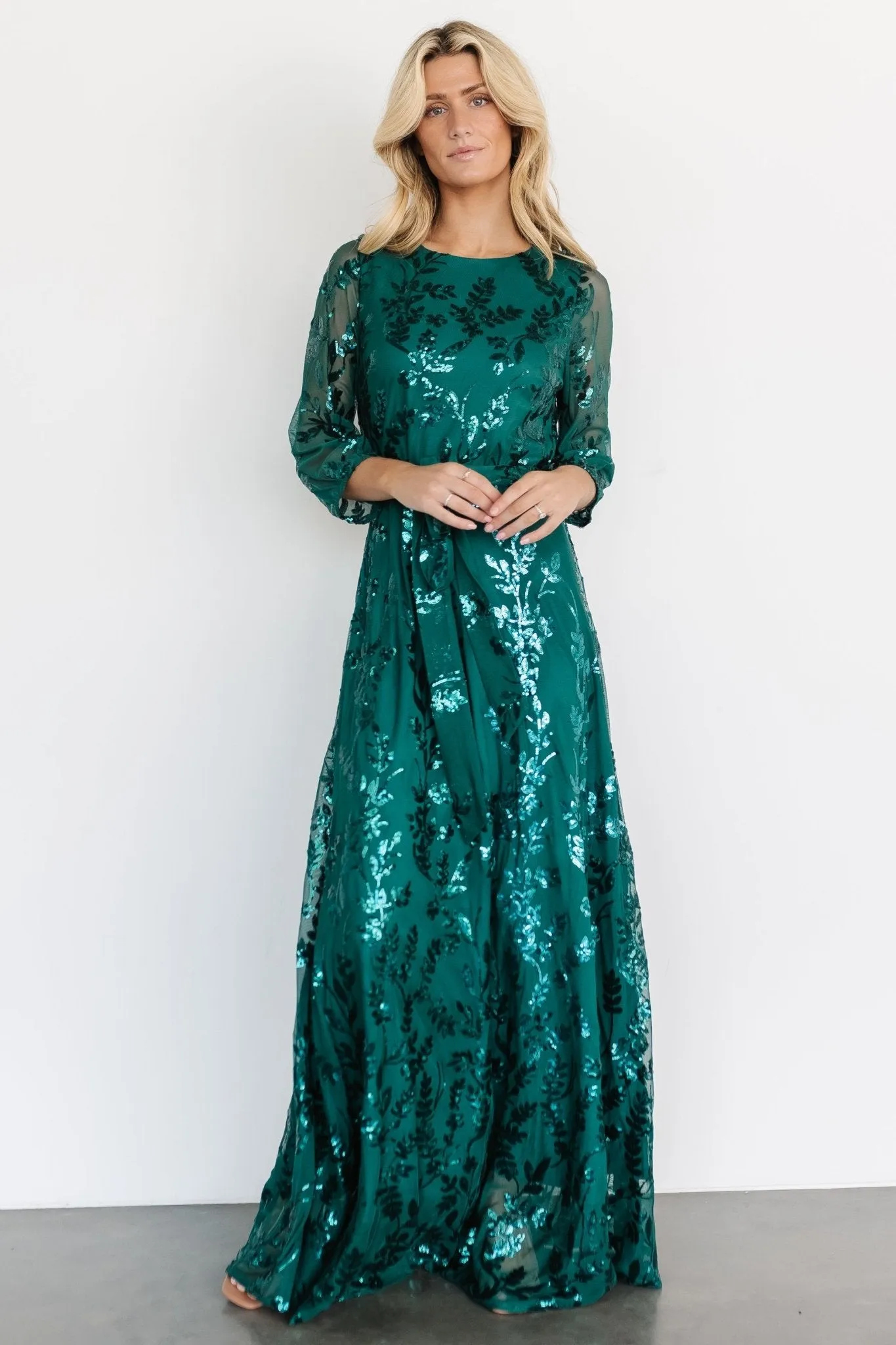 Destiny Sequin Maxi Dress | Emerald sold by Baltic Born