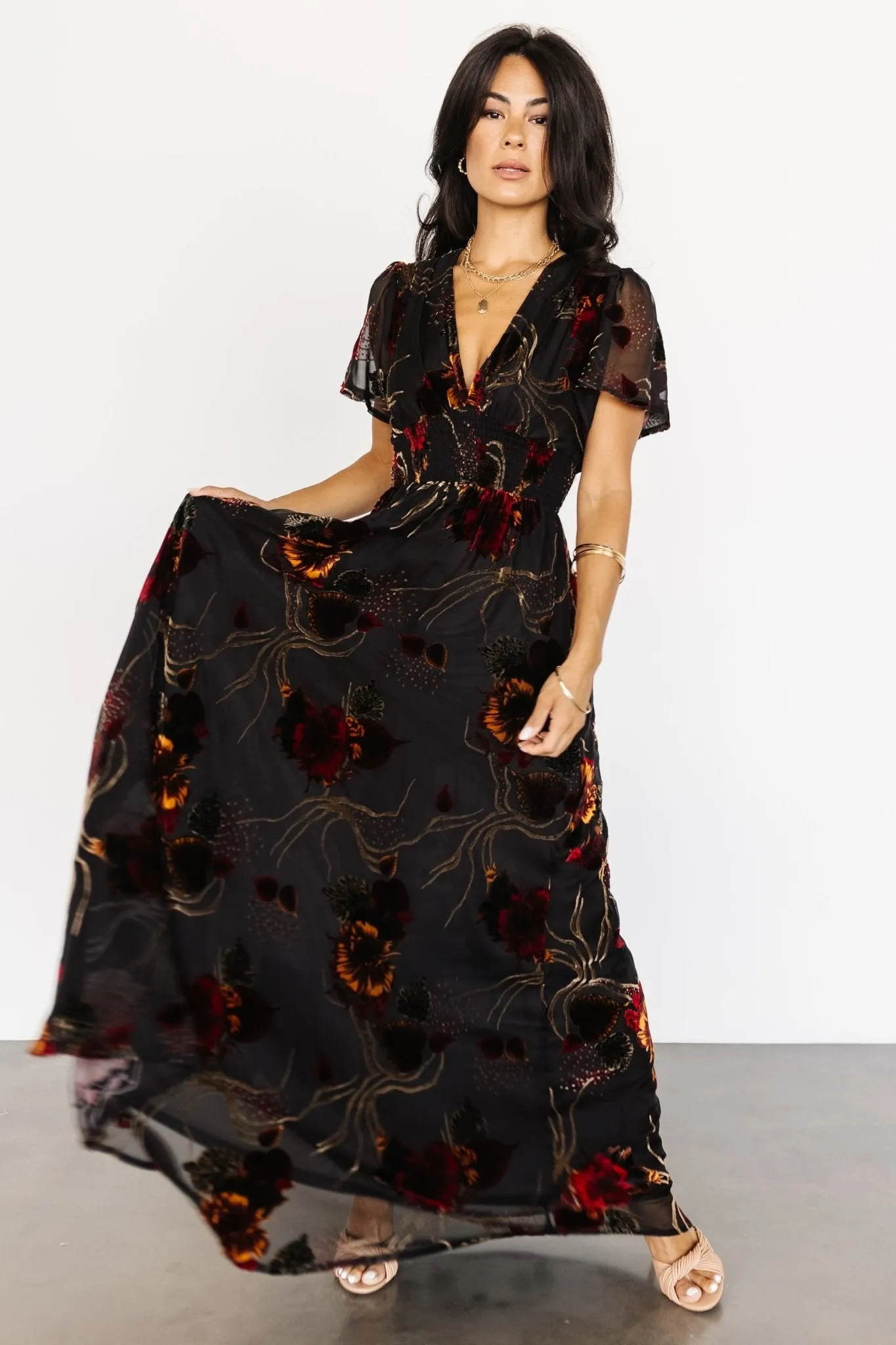 Valen Maxi Dress | Black Multi sold by Baltic Born product image thumbnail 5