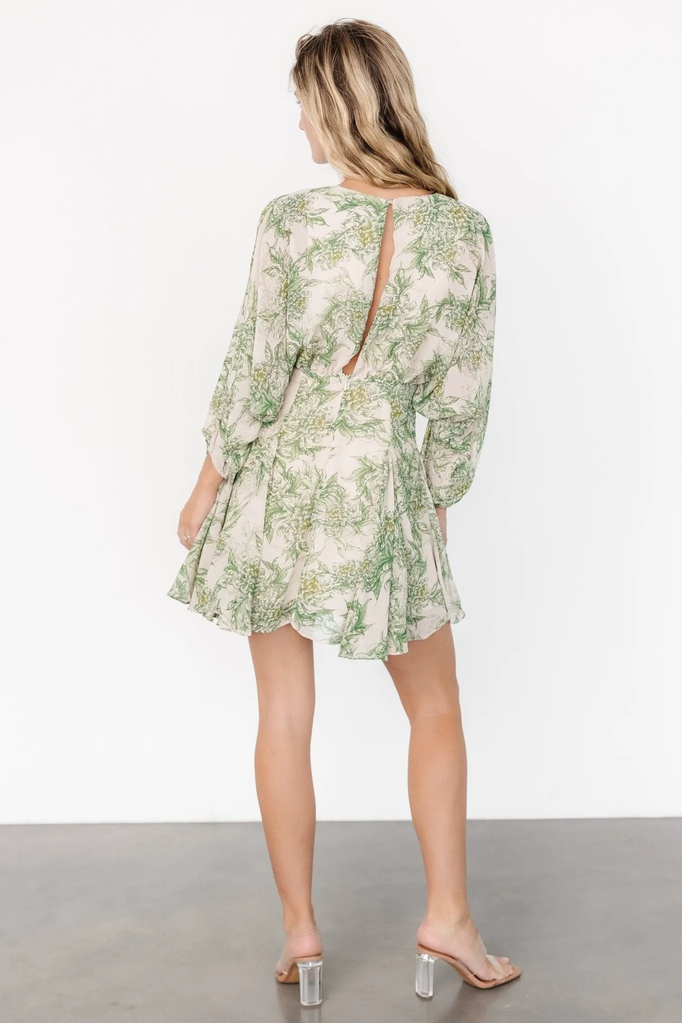 Yves Short Dress | Green print sold by Baltic Born product image thumbnail 2