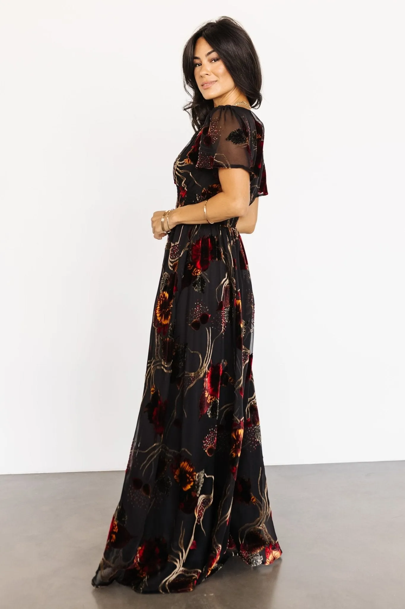 Valen Maxi Dress | Black Multi sold by Baltic Born product image thumbnail 3