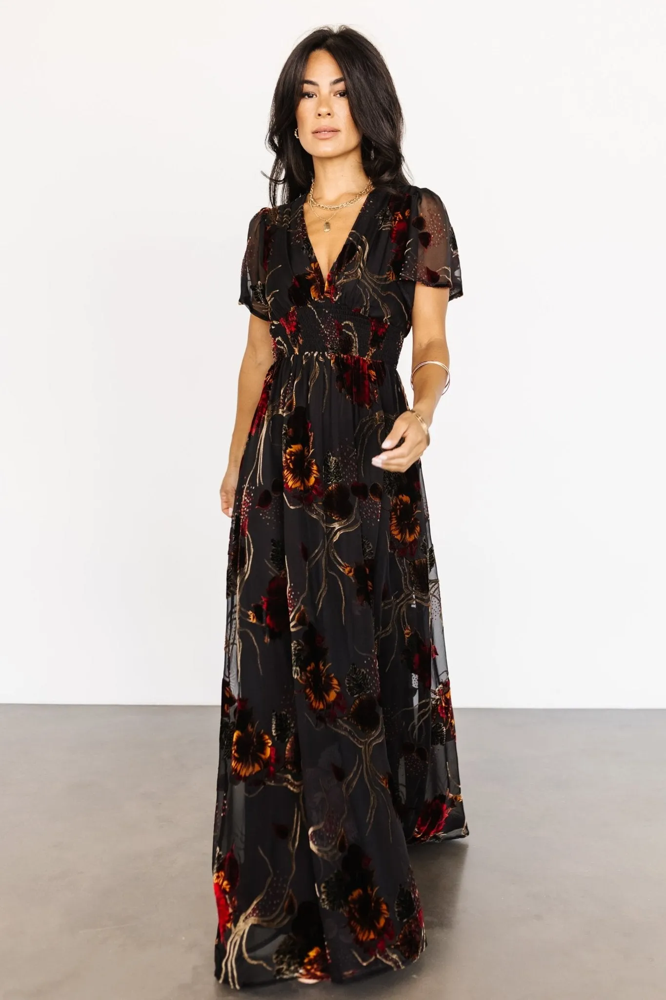 Valen Maxi Dress | Black Multi sold by Baltic Born
