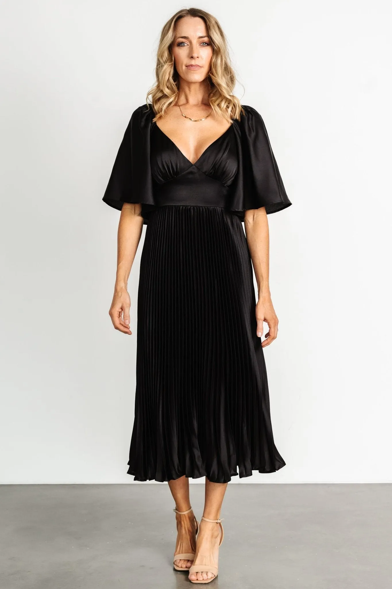 Aubree Pleated Dress | Black sold by Baltic Born product image thumbnail 5