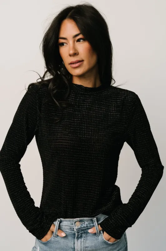 Joss Velvet Top | Black sold by Baltic Born