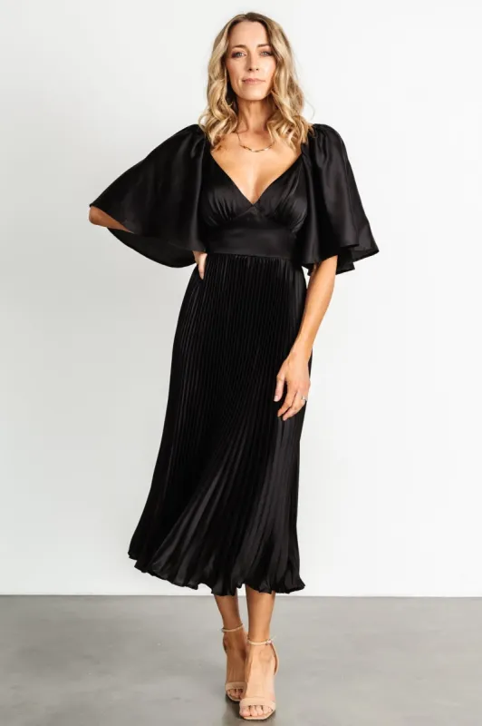 Aubree Pleated Dress | Black sold by Baltic Born