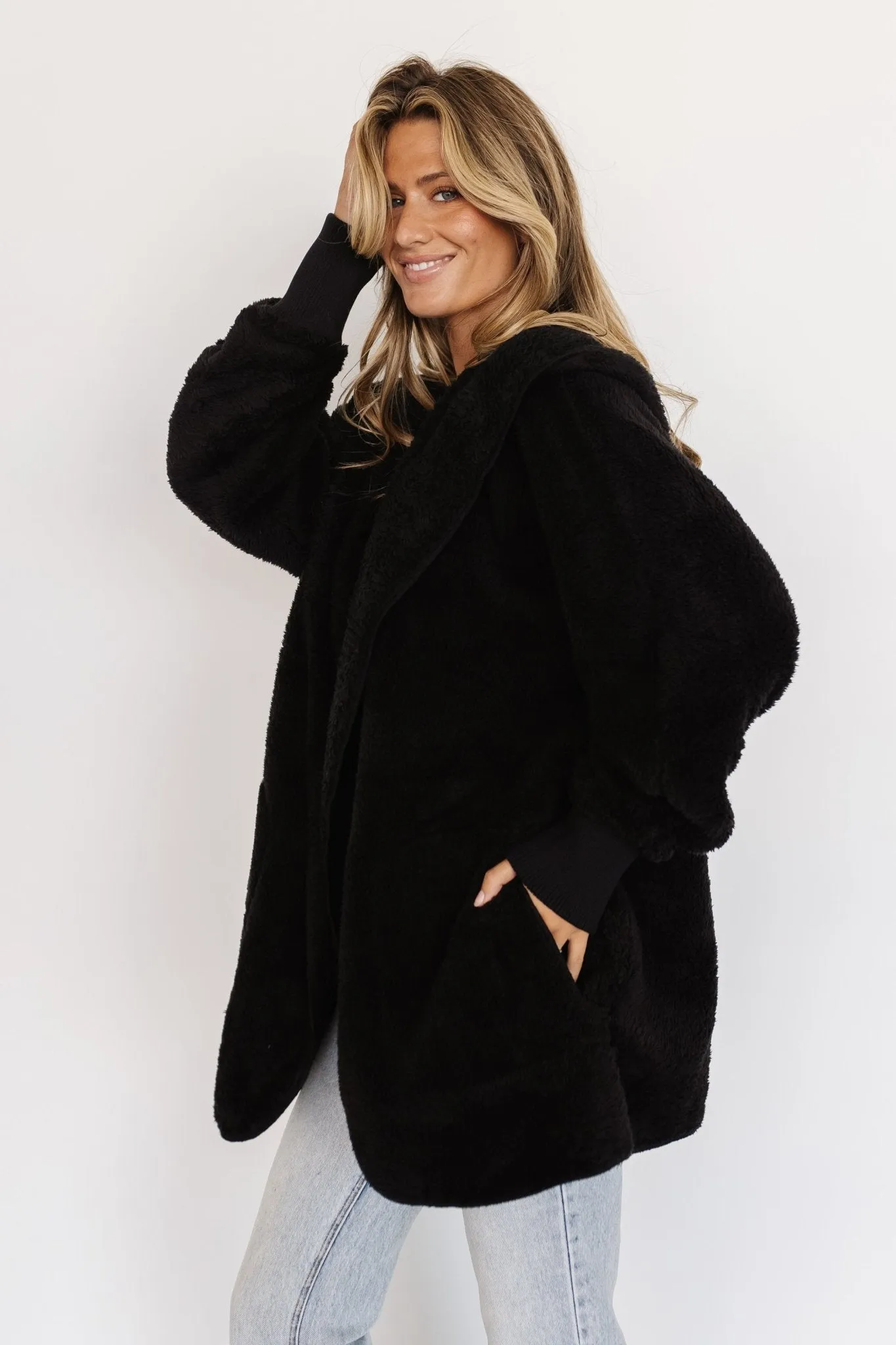 Melrose Teddy Jacket | Black sold by Baltic Born product image thumbnail 2