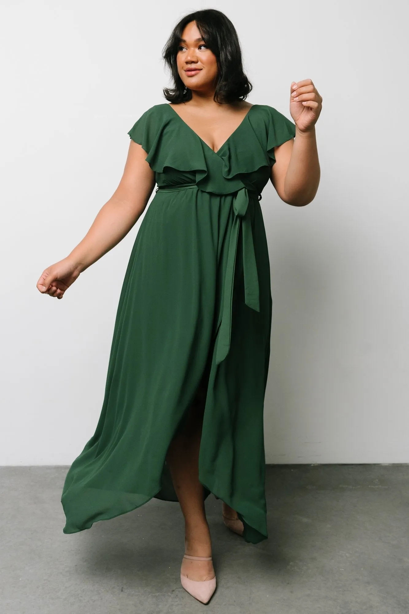 Katya Ruffle Maxi Dress | Evergreen sold by Baltic Born product image thumbnail 4
