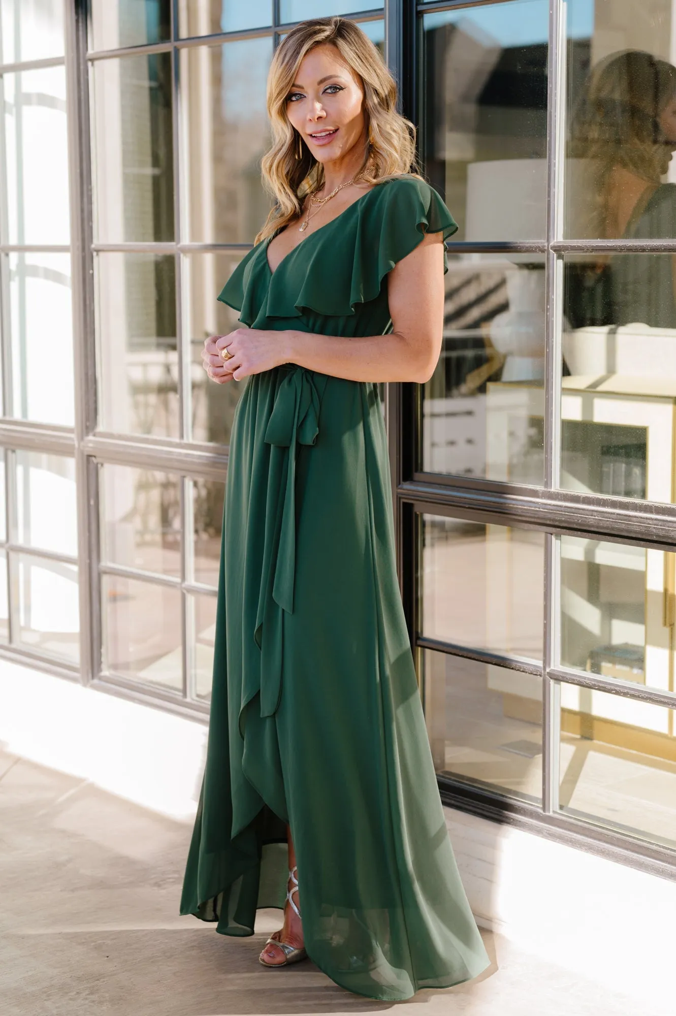 Katya Ruffle Maxi Dress | Evergreen sold by Baltic Born product image thumbnail 3