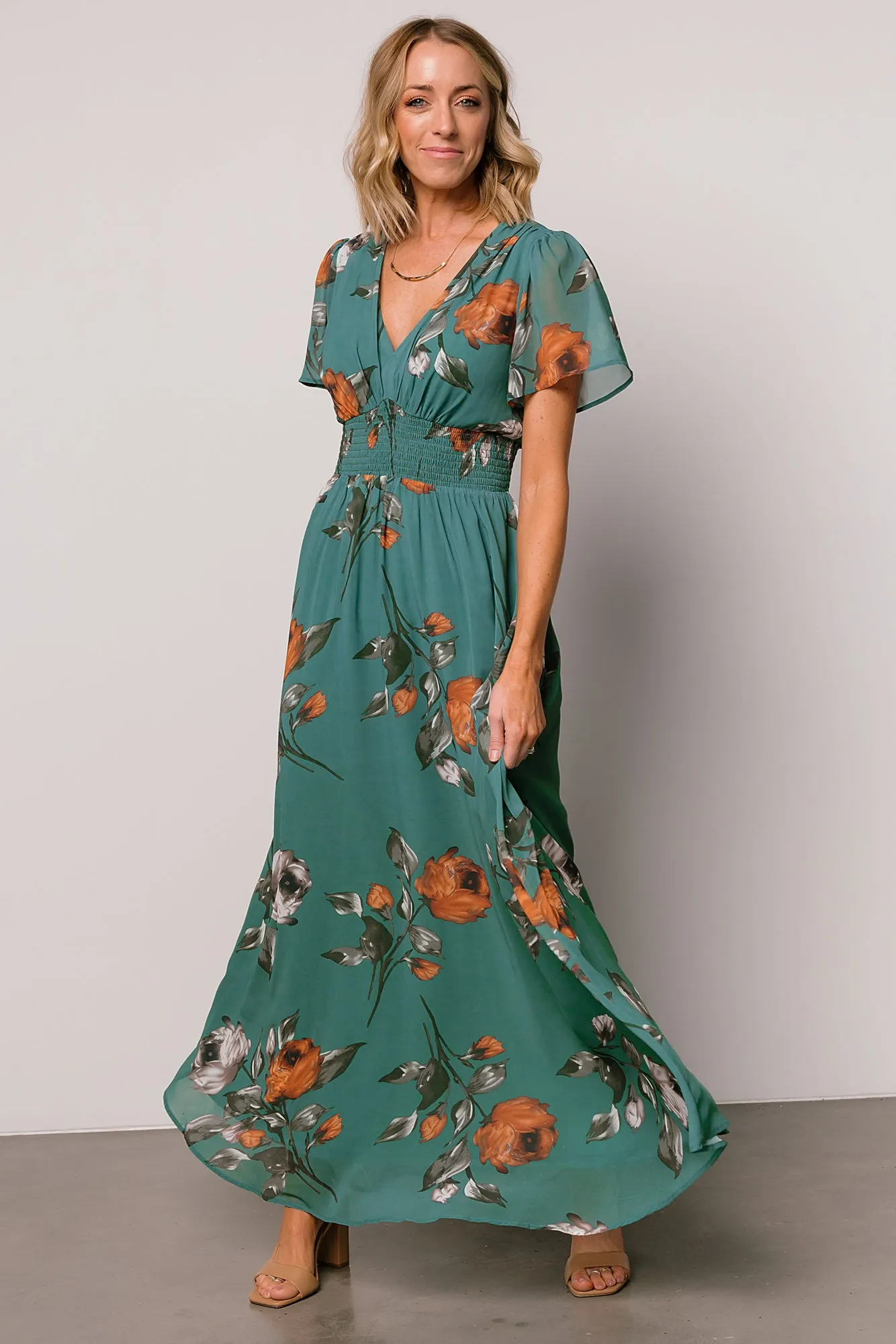 Birdie Maxi Dress | Eucalyptus Floral sold by Baltic Born product image thumbnail 4