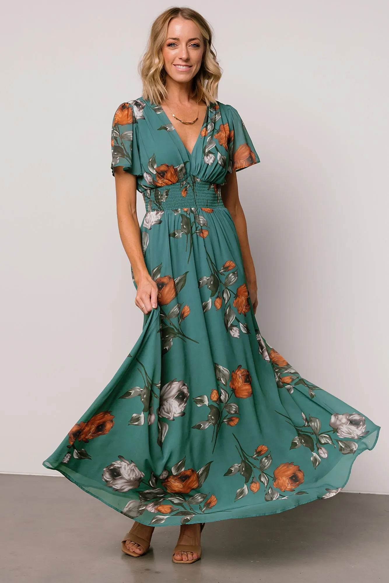Birdie Maxi Dress | Eucalyptus Floral sold by Baltic Born product image thumbnail 5