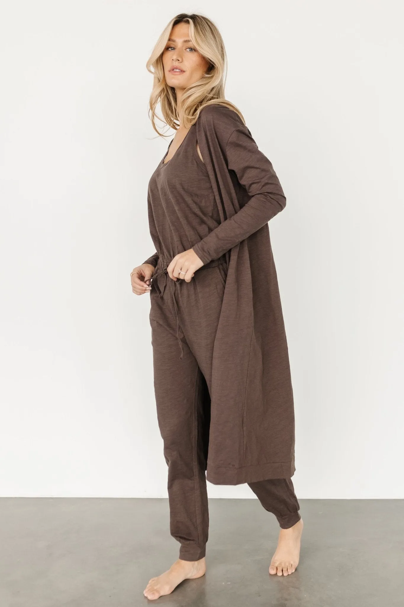 Janae Jumpsuit + Cardigan Set | Mocha sold by Baltic Born product image thumbnail 2