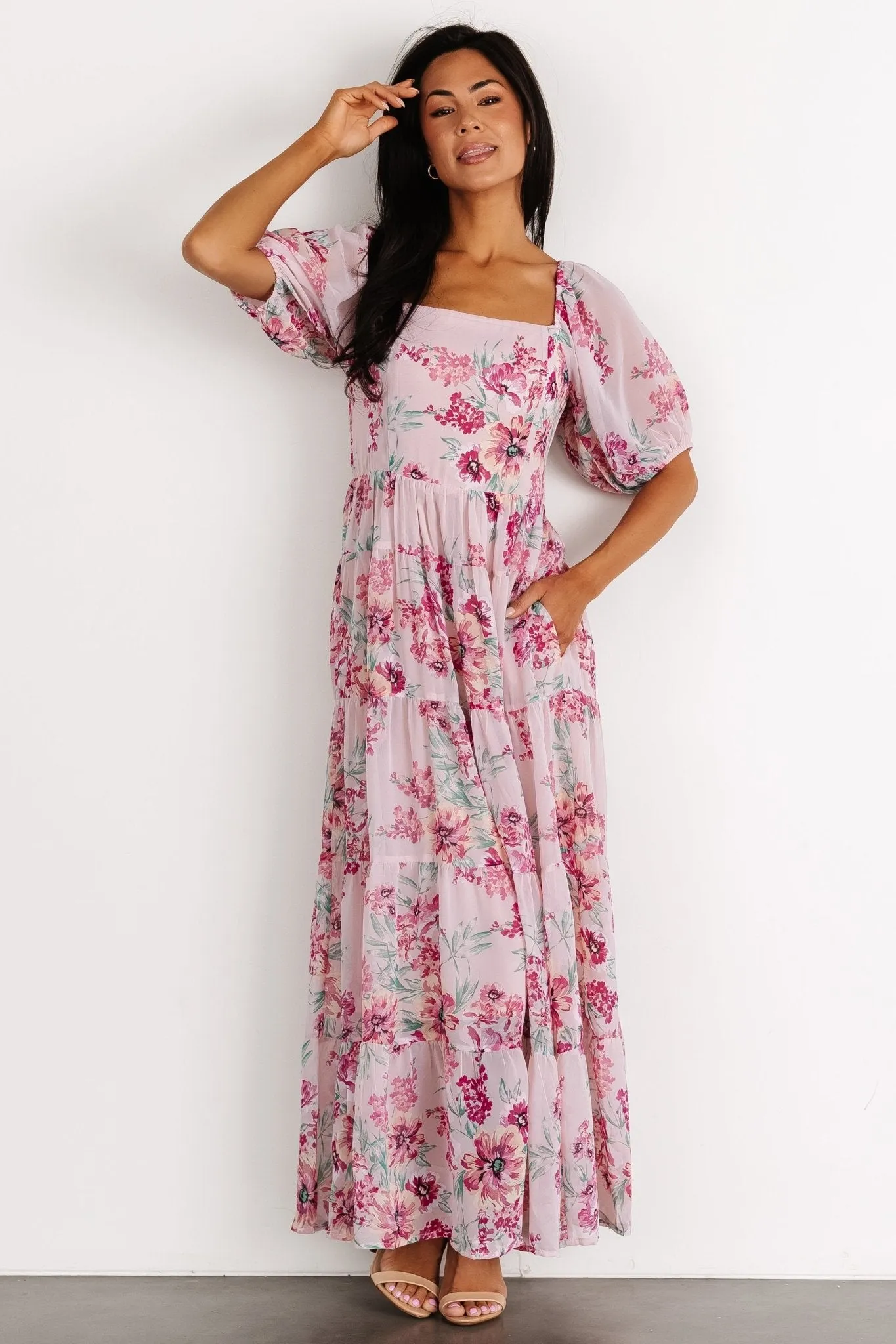 South of France Maxi Dress | Blush Floral sold by Baltic Born product image thumbnail 4