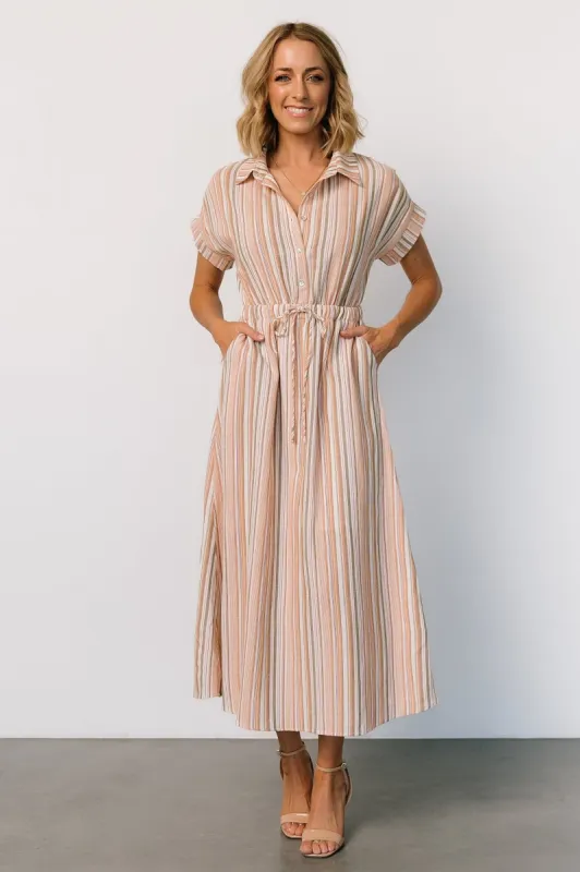 Carole Midi Dress | Multi Stripe sold by Baltic Born
