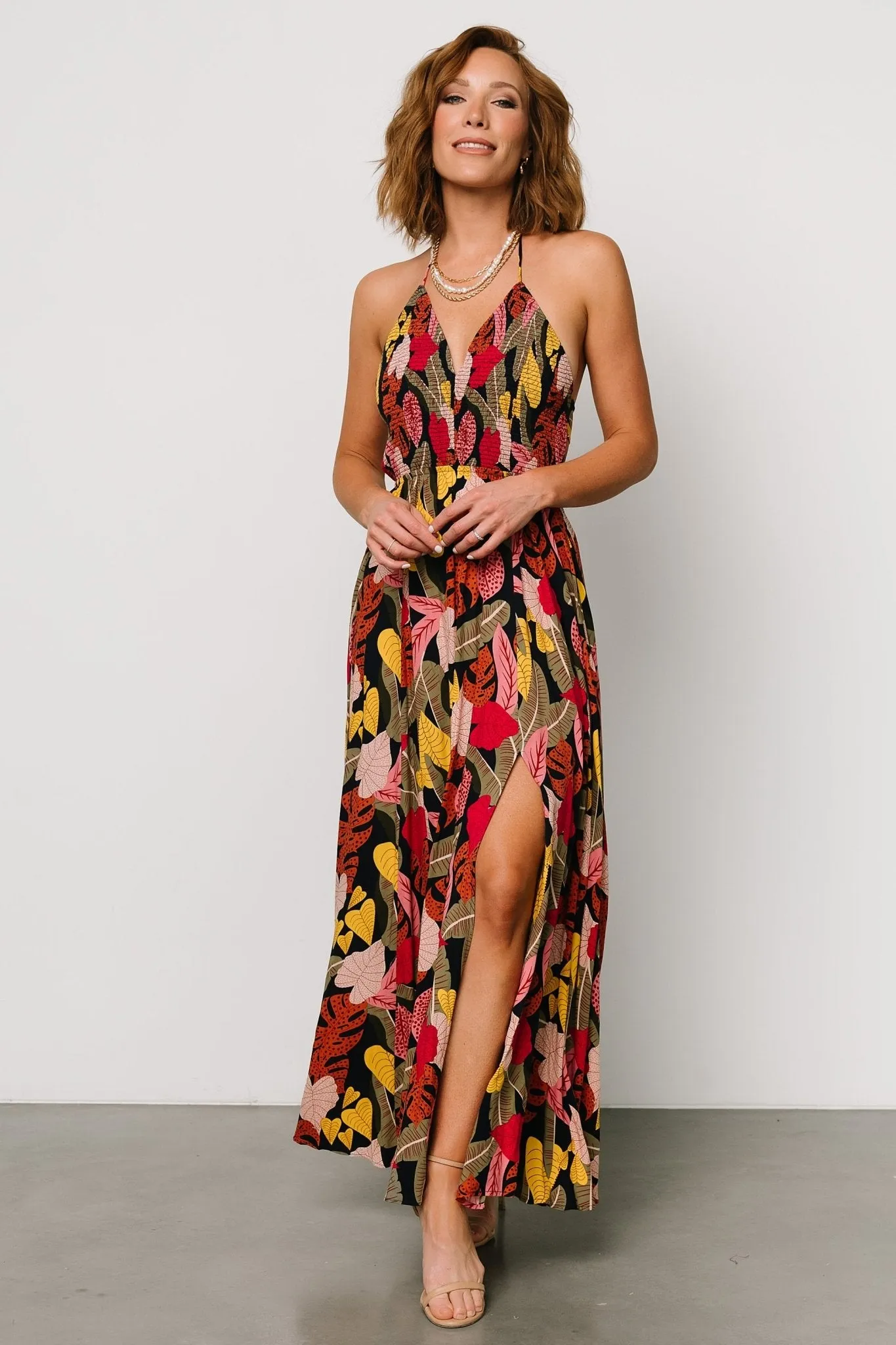Kota Halter Maxi Dress | Navy Multi Print sold by Baltic Born product image thumbnail 4
