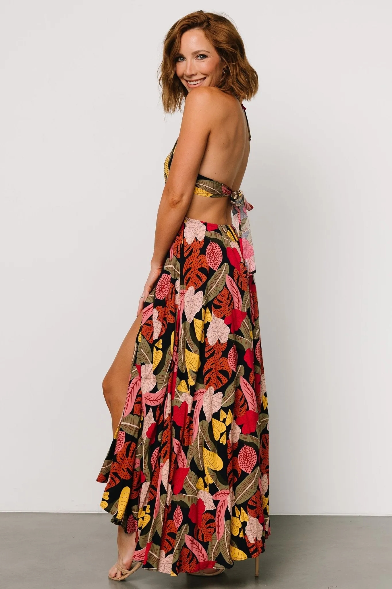 Kota Halter Maxi Dress | Navy Multi Print sold by Baltic Born product image thumbnail 2