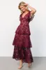 Margot Lace Tiered Maxi Dress | Wine sold by Baltic Born