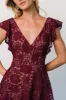 Margot Lace Tiered Maxi Dress | Wine sold by Baltic Born