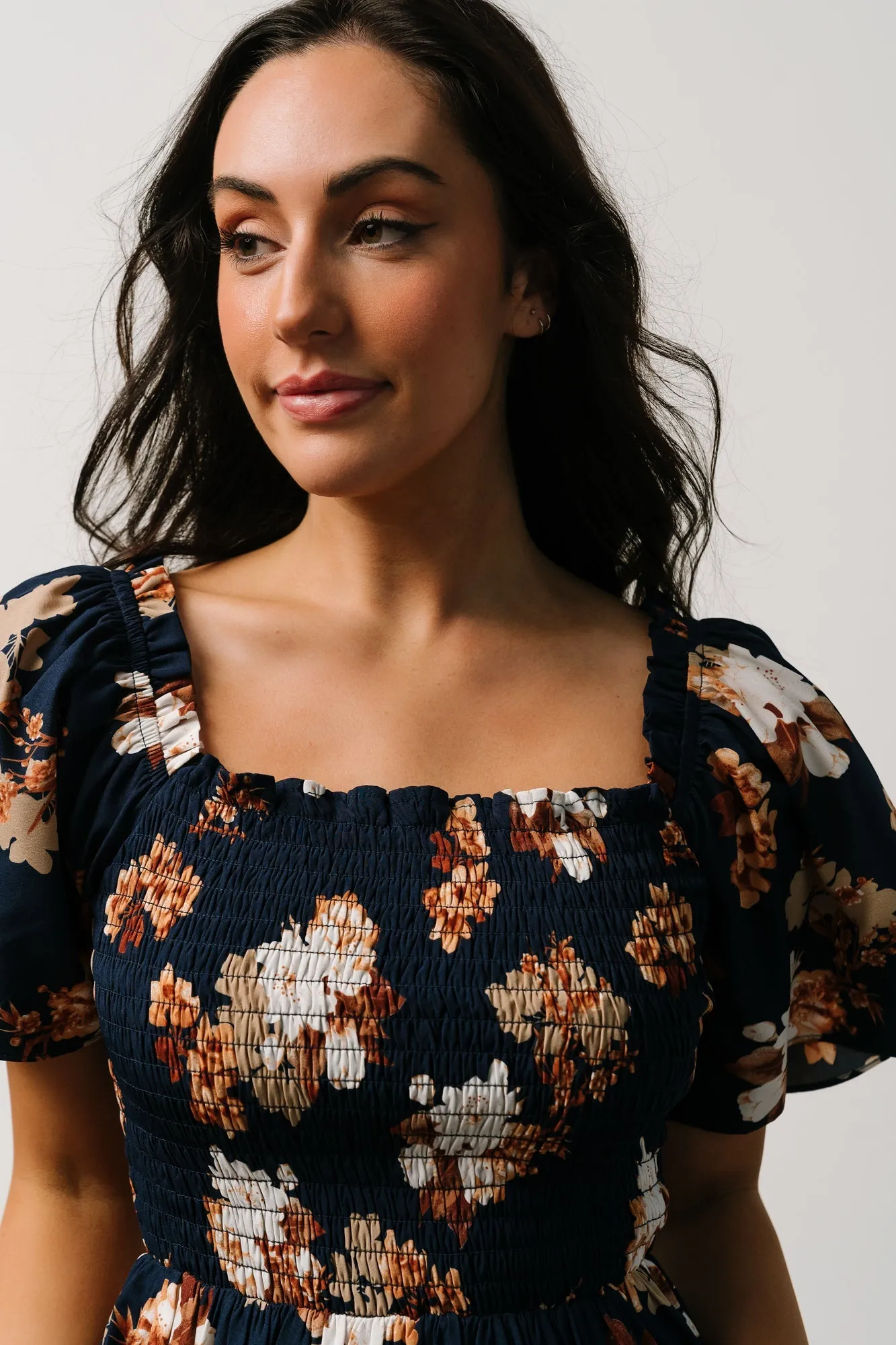 Southampton Smocked Maxi Dress | Navy Multi Floral sold by Baltic Born product image thumbnail 5