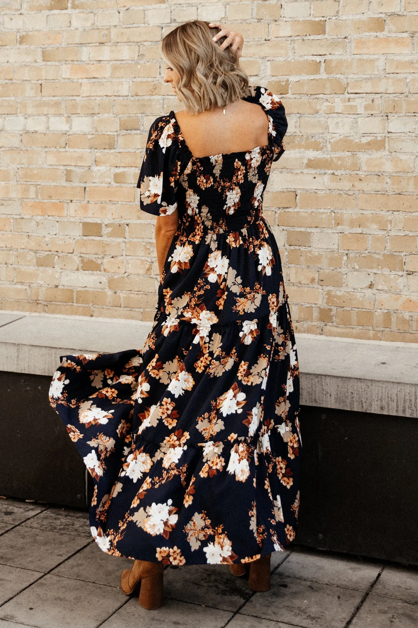 Southampton Smocked Maxi Dress | Navy Multi Floral sold by Baltic Born product image thumbnail 4