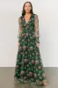 Layla Tulle Maxi Dress | Green + Pink Floral sold by Baltic Born