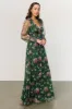 Layla Tulle Maxi Dress | Green + Pink Floral sold by Baltic Born