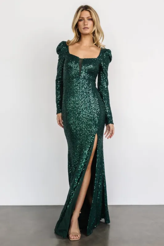 Nicolette Sequin Gown | Green sold by Baltic Born