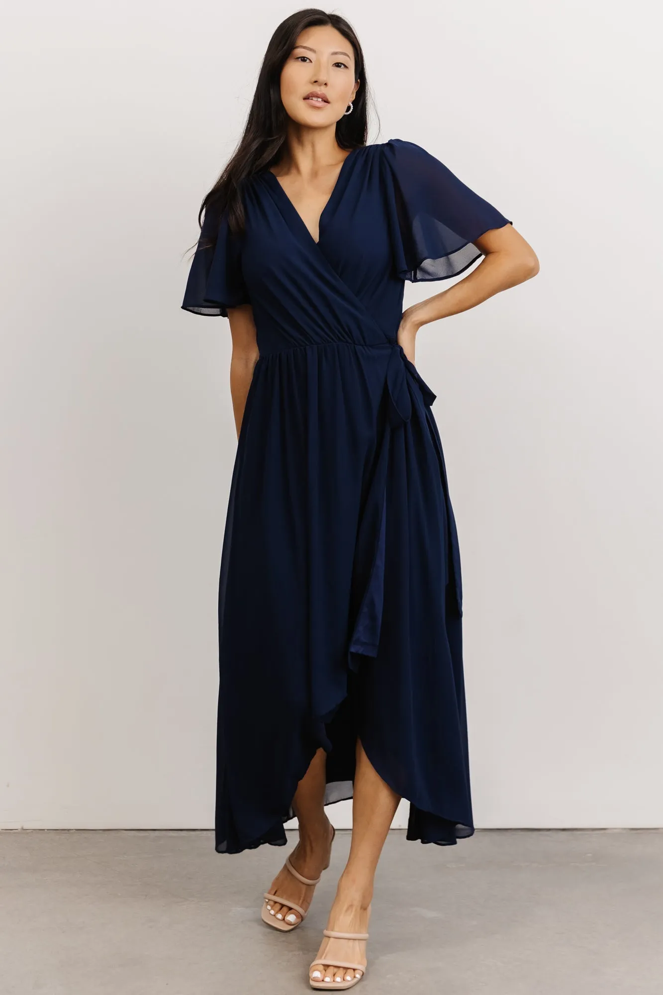Waverly Wrap Dress | Navy sold by Baltic Born