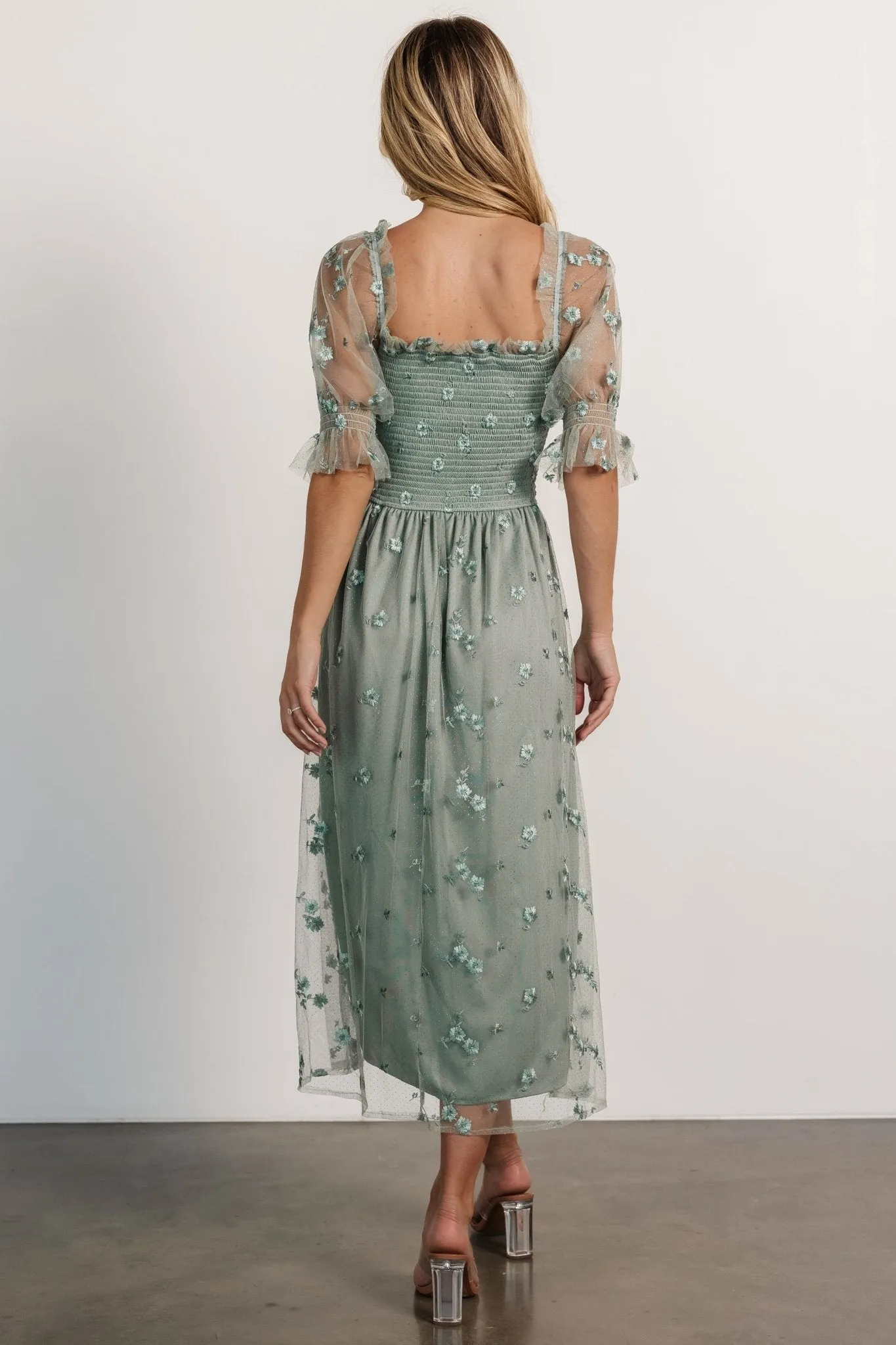 Emilia Embroidered Dress | Sage sold by Baltic Born product image thumbnail 5